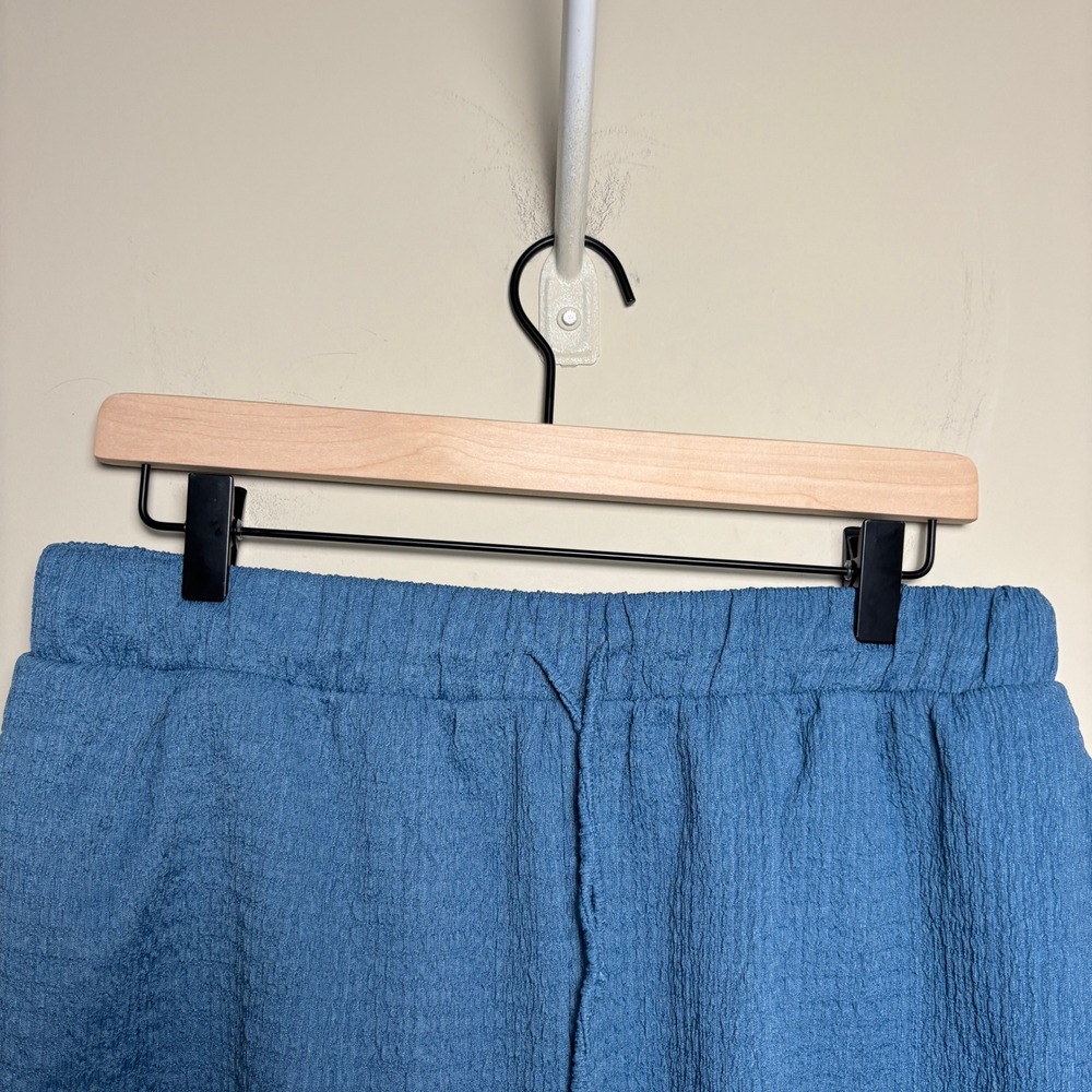 Fashion Nova Blue Elastic Waist Drawstring Wide Leg Lounge Shorts Womens XL - Picture 2 of 7